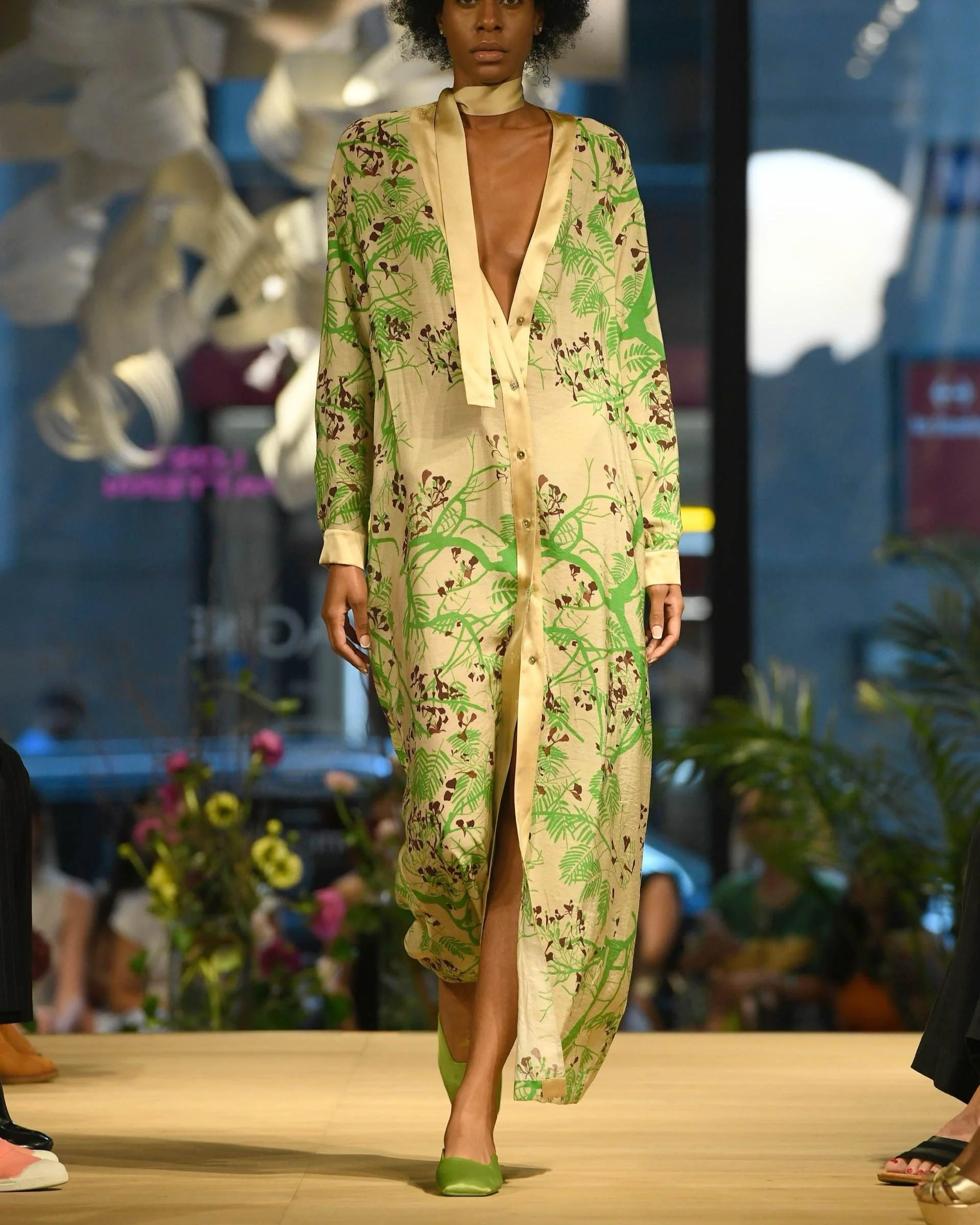 "Coco Dream" Belted Kaftan Dress - Green - Image 5