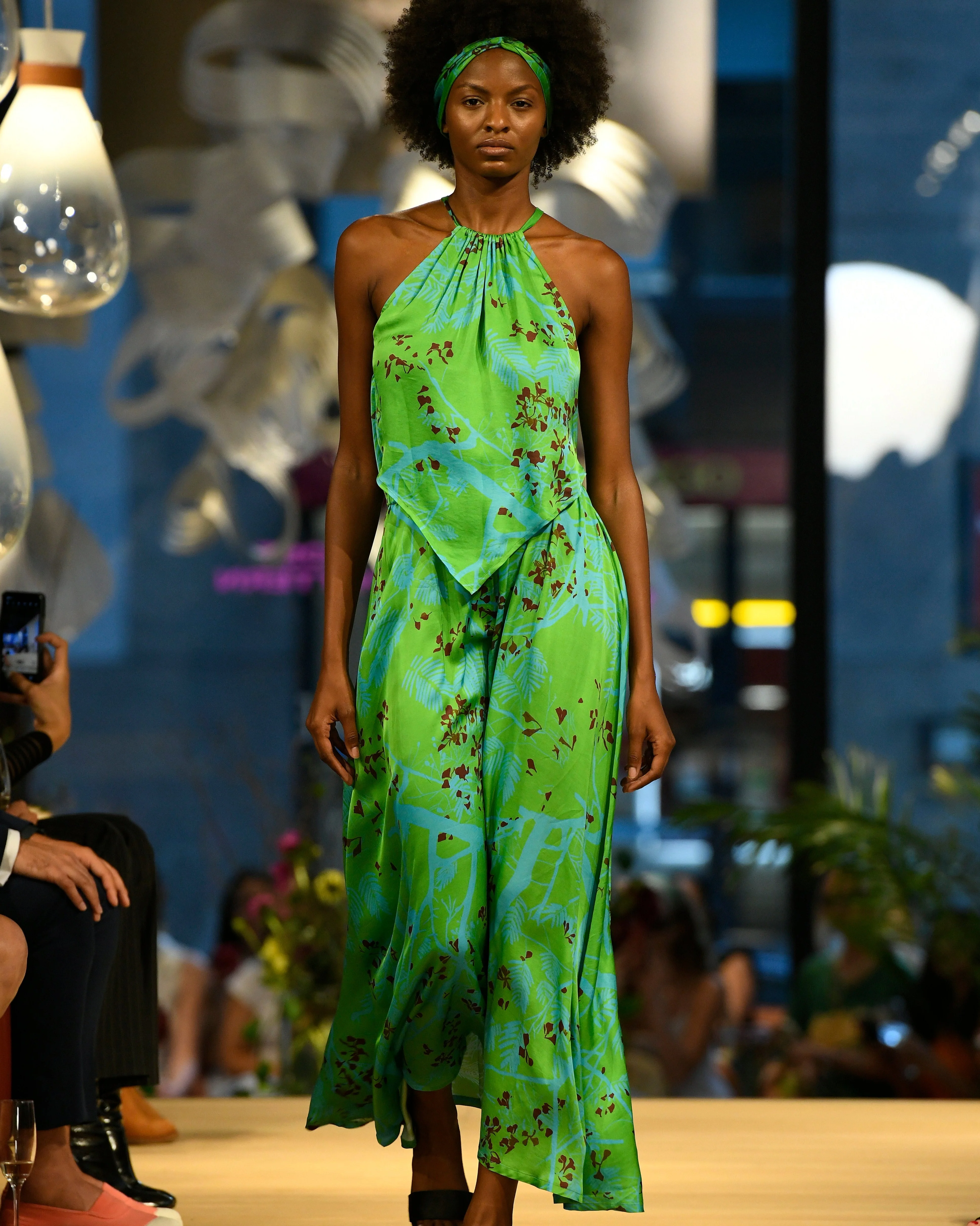 "Coco Dream" Satin Midi Skirt - Green - Image 4