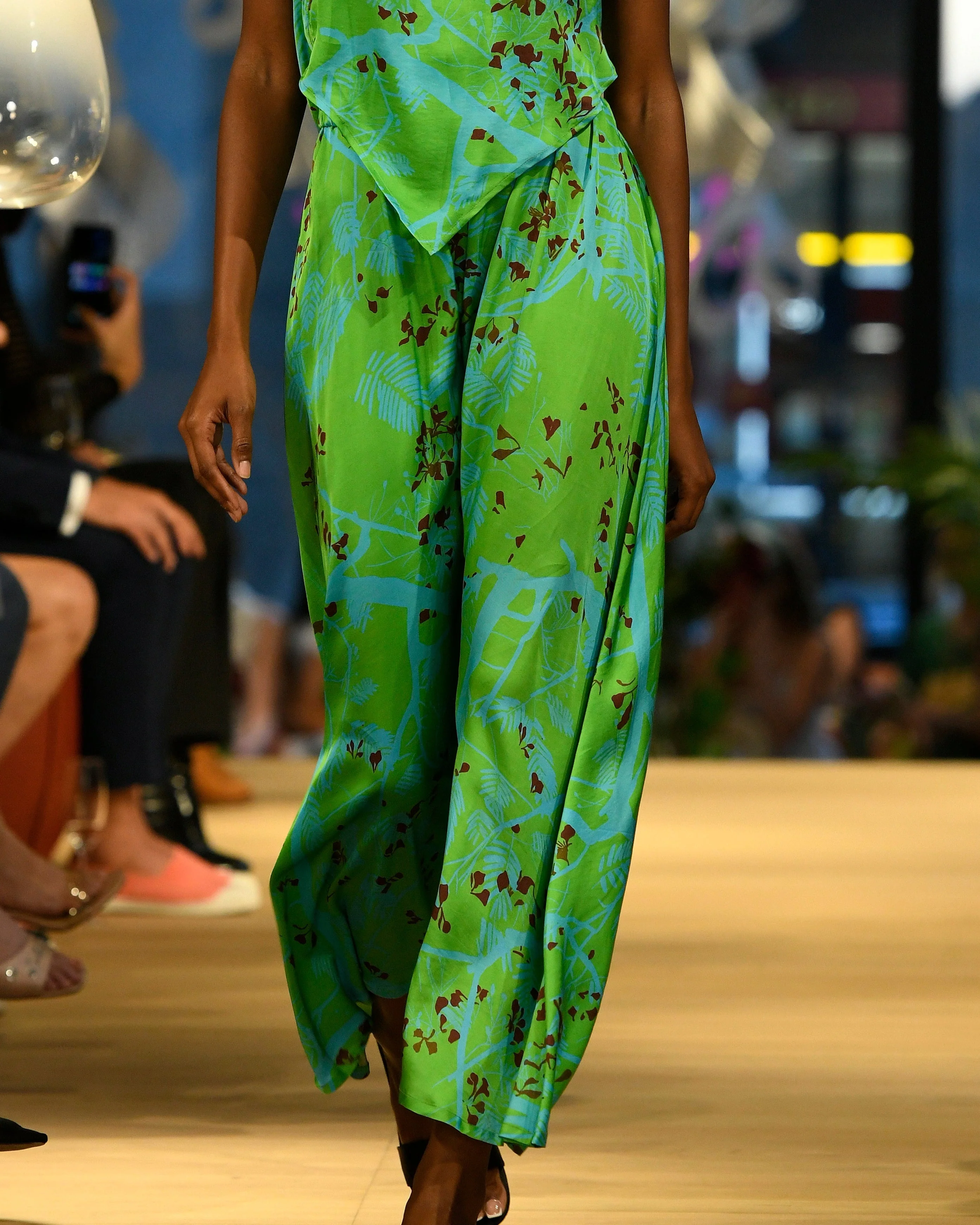 "Coco Dream" Satin Midi Skirt - Green - Image 5