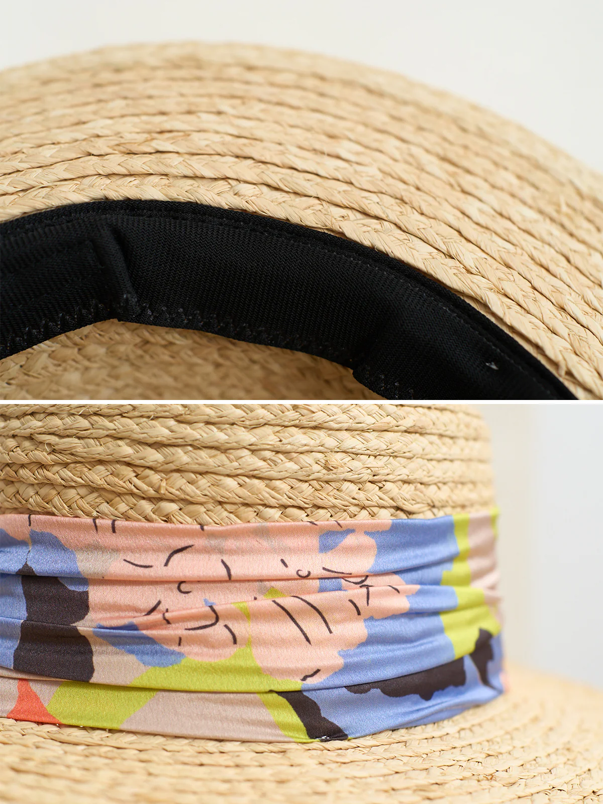 "Frida's Garden" Straw Hat with Ribbon Band - Pastel - Image 8