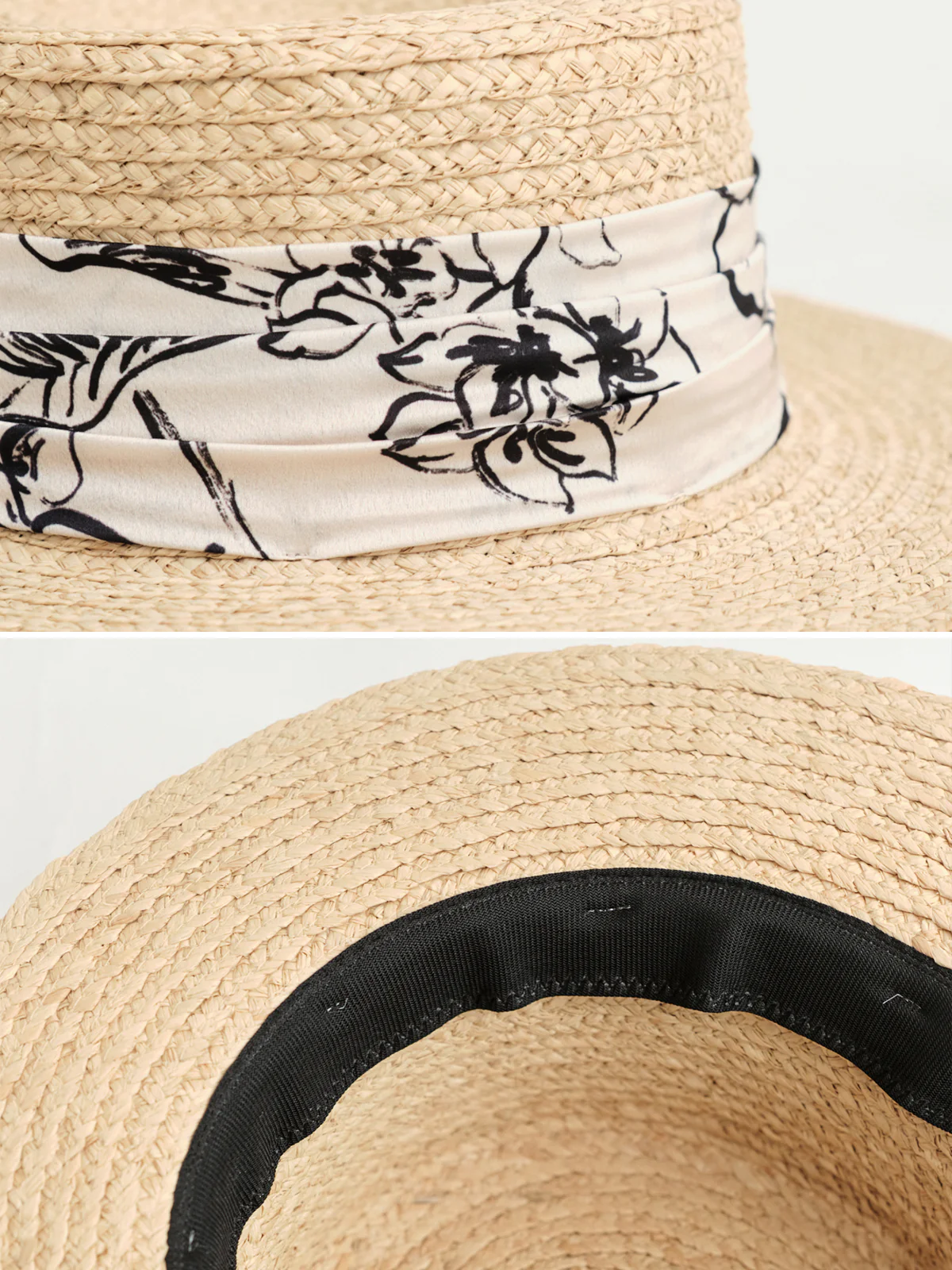 "La Isla" Straw Hat with Ribbon Band - Cream - Image 7