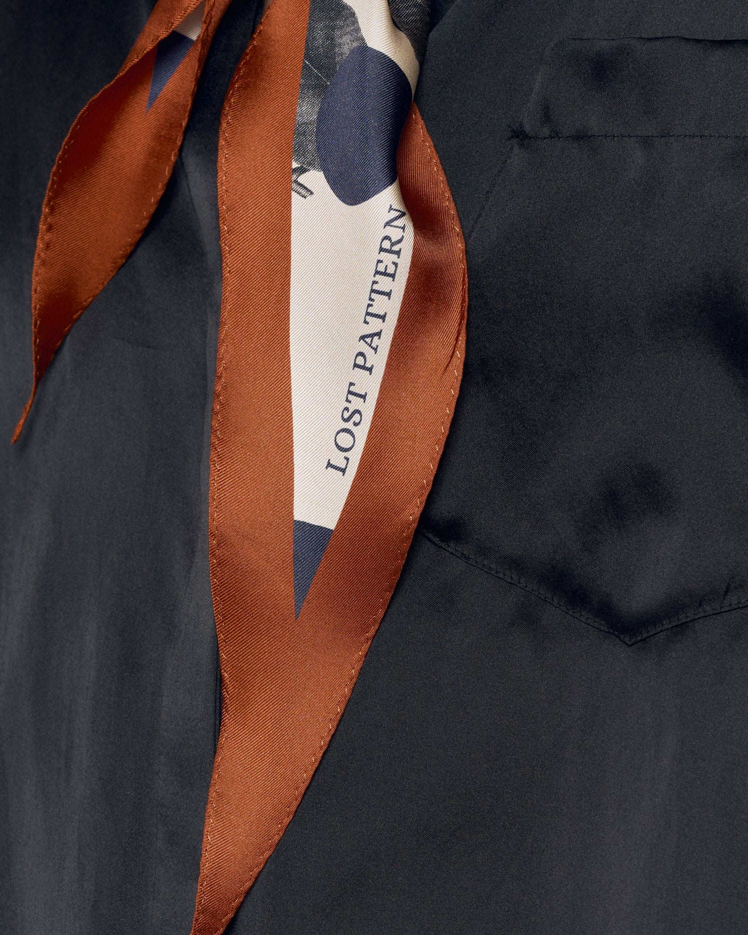 "Noir Floral" Silk Diamond Neckerchief - Image 4