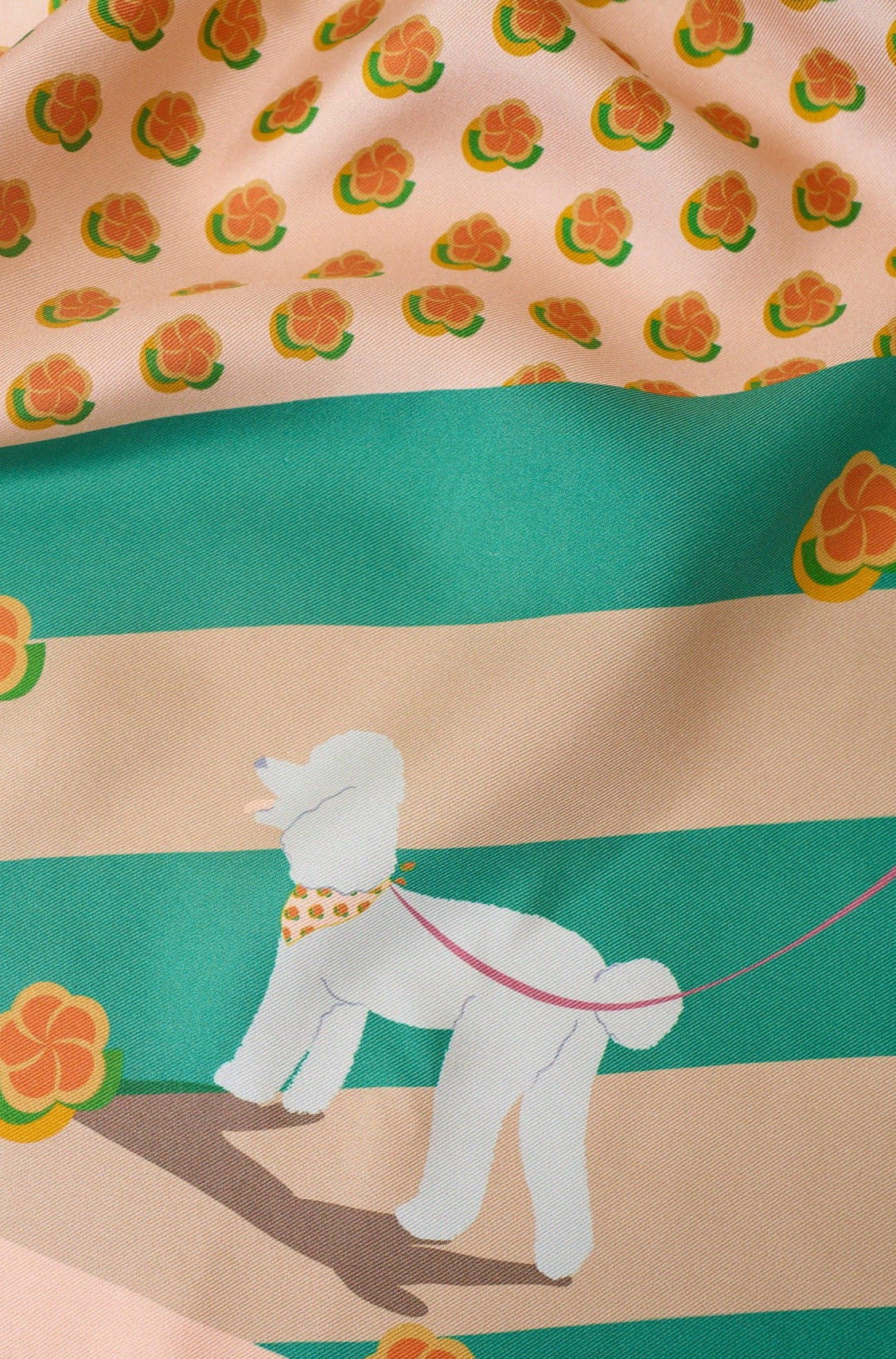 "Pan Pan" Silk Bandana - Orange - Image 8