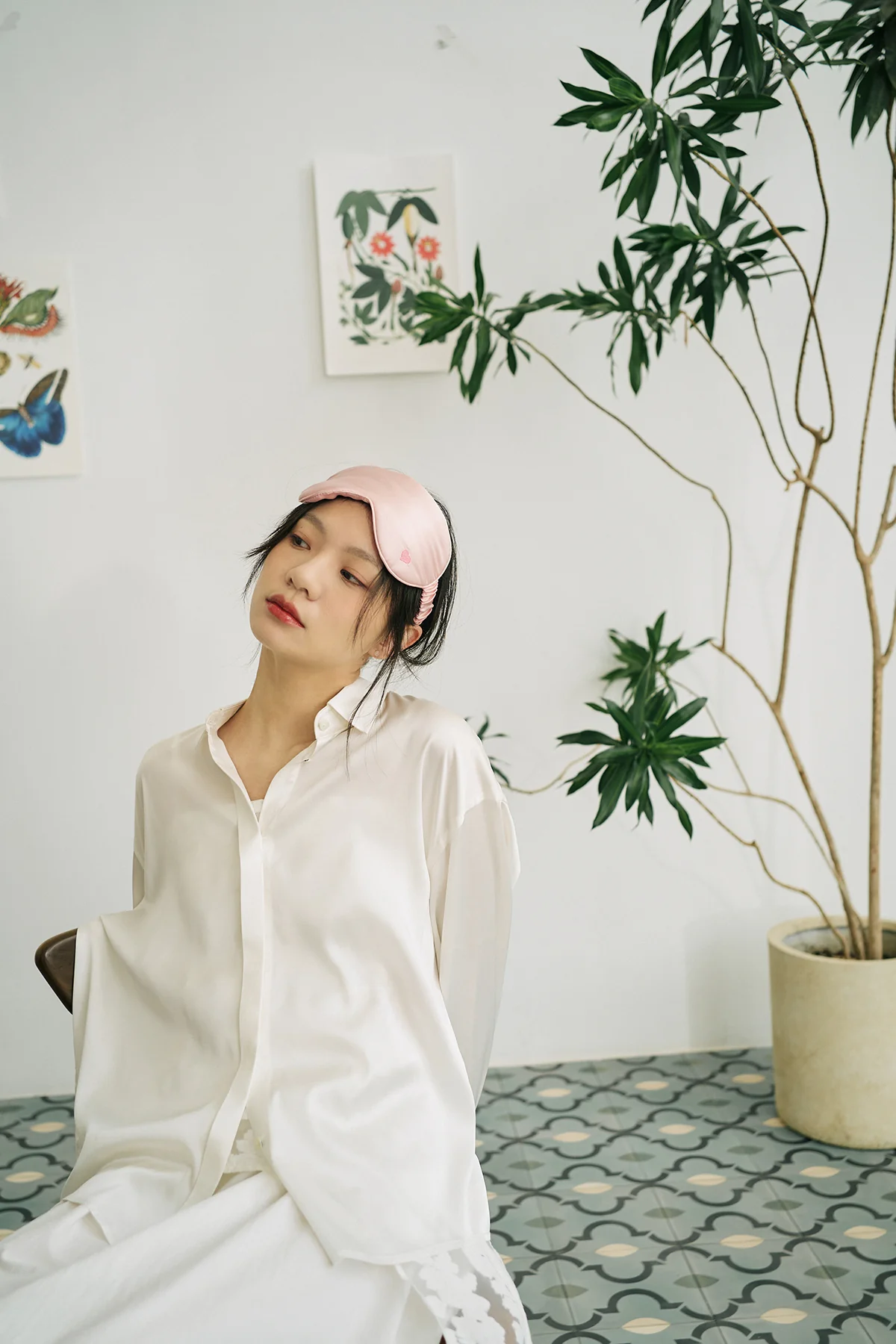 "Love Heart" Silk Sleep Eye Mask - Pink - Image 6
